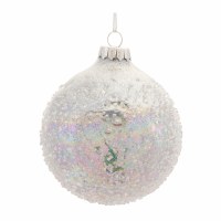 3" Round Light Iridescent Glass Ball Christmas Tree Ornament