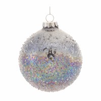 3" Round Medium Iridescent Glass Ball Christmas Tree Ornament