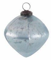 4" Light Blue Onion Glass Christmas Tree Ornament