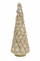 12" Natural and Gold Shell Cone Tree