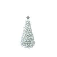 8" Blue Seashells and Polystone Pearls Christmas Tree