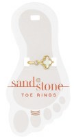 Gold Toned Mini Cubic Zirconia and Quatrafoil Toe Ring