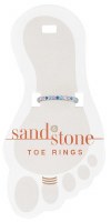Silver Toned Thin Multi Blues Toe Ring