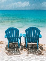 Box of Nine Blue Adirondack Chairs Blank Note Cards
