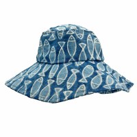 Blue Fish Wide Brim Sun Hat