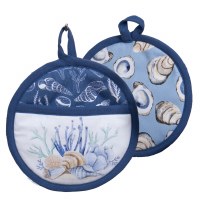 8" Round Oysters Oven Mitt