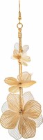 Gold and Silver Toned Flowers Dangle Earrings