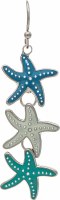Blue and Green Starfish Dangle Earrings