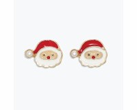 Gold Toned Santa Face Earrings