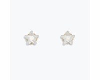 Gold Toned Polystone Crystal Star Earrings