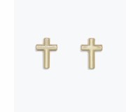 Gold Toned Cross Earrings