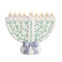 4" LED Menorah Decorative Ceramic Sitter by Mud Pie