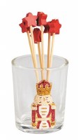 2" Glass Nutcracker Toothpick Holder by Mud Pie