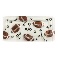 7" x 15" Glass Football Tray By Mud Pie