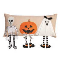 11" x 22" Halloween Characters With Dangle Legs Decorative Pillow by Mud Pie