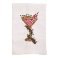21" x 14" "Tinsel & Tinis" Martini Kitchen Towel by Mud Pie