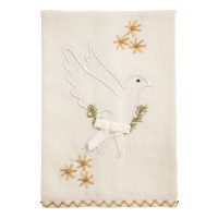 21" x 14" White and Gold Dove Kitchen Towel by Mud Pie