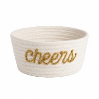 White "Cheers" Basket by Mud Pie