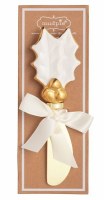 6" White and Gold Holly Spreader by Mud Pie
