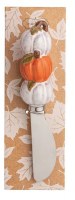 6" White and Orange Stacked Pumpkins Spreader by Mud Pie