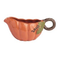 4" Orange Ceramic Pumpkin Gravy Boat by Mud Pie