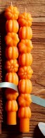 Box of 2 10" Orange Pumpkin Fall Taper Candles by Mud Pie