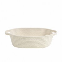 Oval White Cloth Basket by Mud Pie