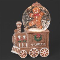 8" LED Gingerbread Train Lit Decor