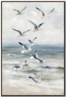 36" x 24" Shoreline Soar 1 Coastal Canvas Framed