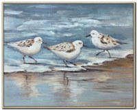 24" x 30" Shoreline Trio 2 Coastal Canvas Framed