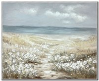 40" x 50" Dunes in Bloom Coastal Canvas Framed