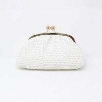 5" x 9" White Raffia Clutch