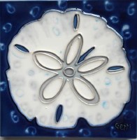 6" Sq Sand Dollar Ceramic Tile