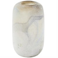10" Frost, Tan, and Blue Glass Vase