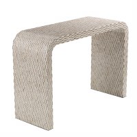 44" Light Brown Mosaic Capiz Console Table