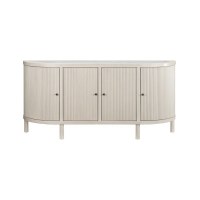 72" Distressed White Four Ribbed Door Credenza