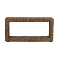 64" Brown Woven Rope Console Table