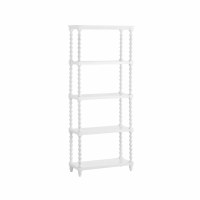 76" White Four Shelf Shelving Unit