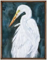 34" x 26" Down Beak White Heron Metal Wall Plaque