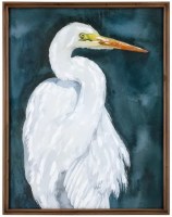 34" x 26" Up Beak White Heron Metal Wall Plaque