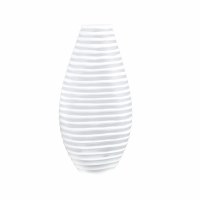 17" White Frost Lines Glass Vase