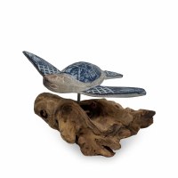 4" Blue Sea Turtle on Driftwood Sculpture