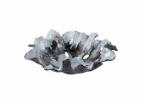 16" Blue Wavy Metal Bowl