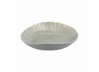 17" Green and Gray Ceramic Decorative Low Bowl
