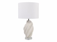 25" White Polyresin Twists Table Lamp
