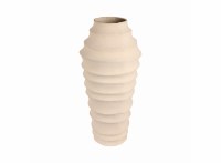 33" Cream Rings Ceramic Floor Vase