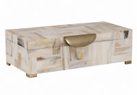 14" x 9" White and Blue Lines Decorative Box