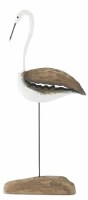 17" Gray and White Wood Shorebird on Base