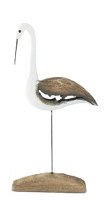 10" Gray and White Wood Shorebird on Base