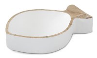 9" White Natural Fish Shape Wood Bowl